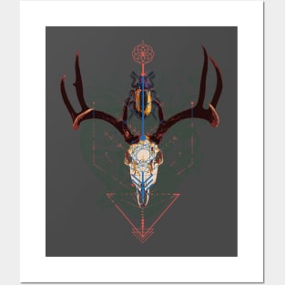 Deer Skull Beetle Totem Posters and Art